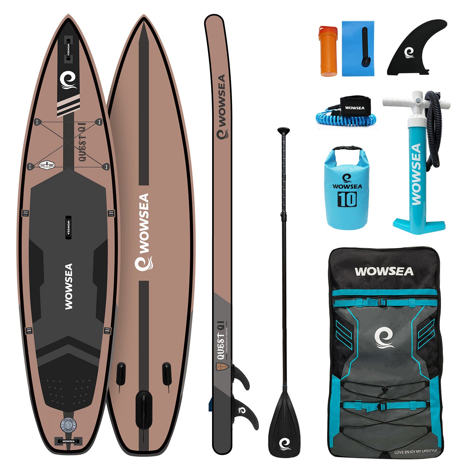 Quest Q1 11'/335cm Inflatable Paddle Board Package | WOWSEA