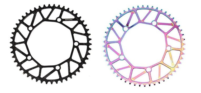 Oil Slick Finish Staggered Teeth Single Speed Chain Ring | Fixie