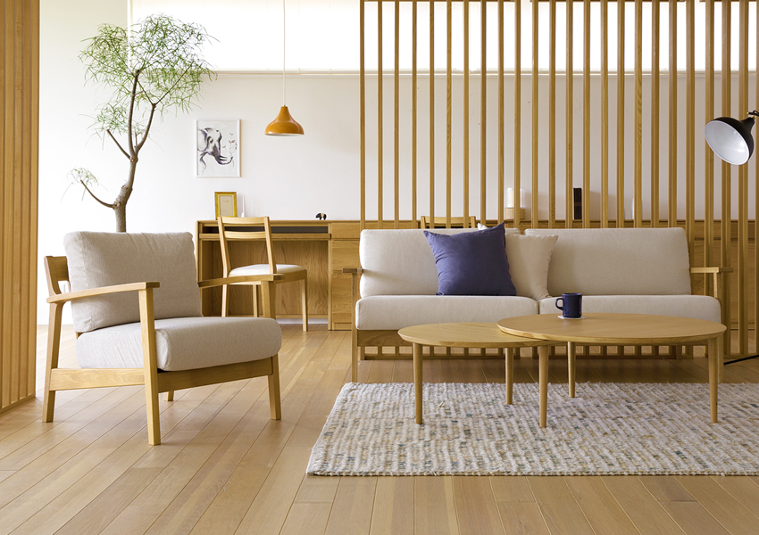 バルーン リビングテーブル 90-2 OAK(W147×D90×H37cm)税込￥95,000