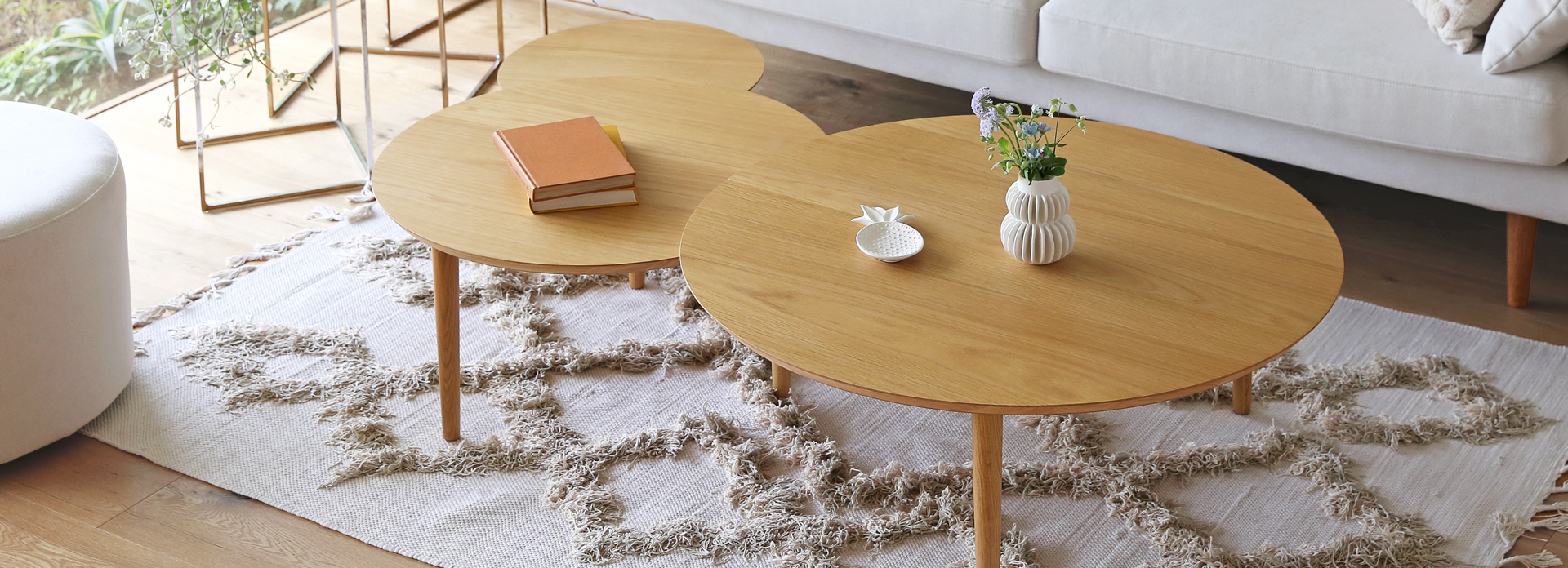 バルーン リビングテーブル 69-2 OAK(W101×D69×H37cm)税込￥75,000