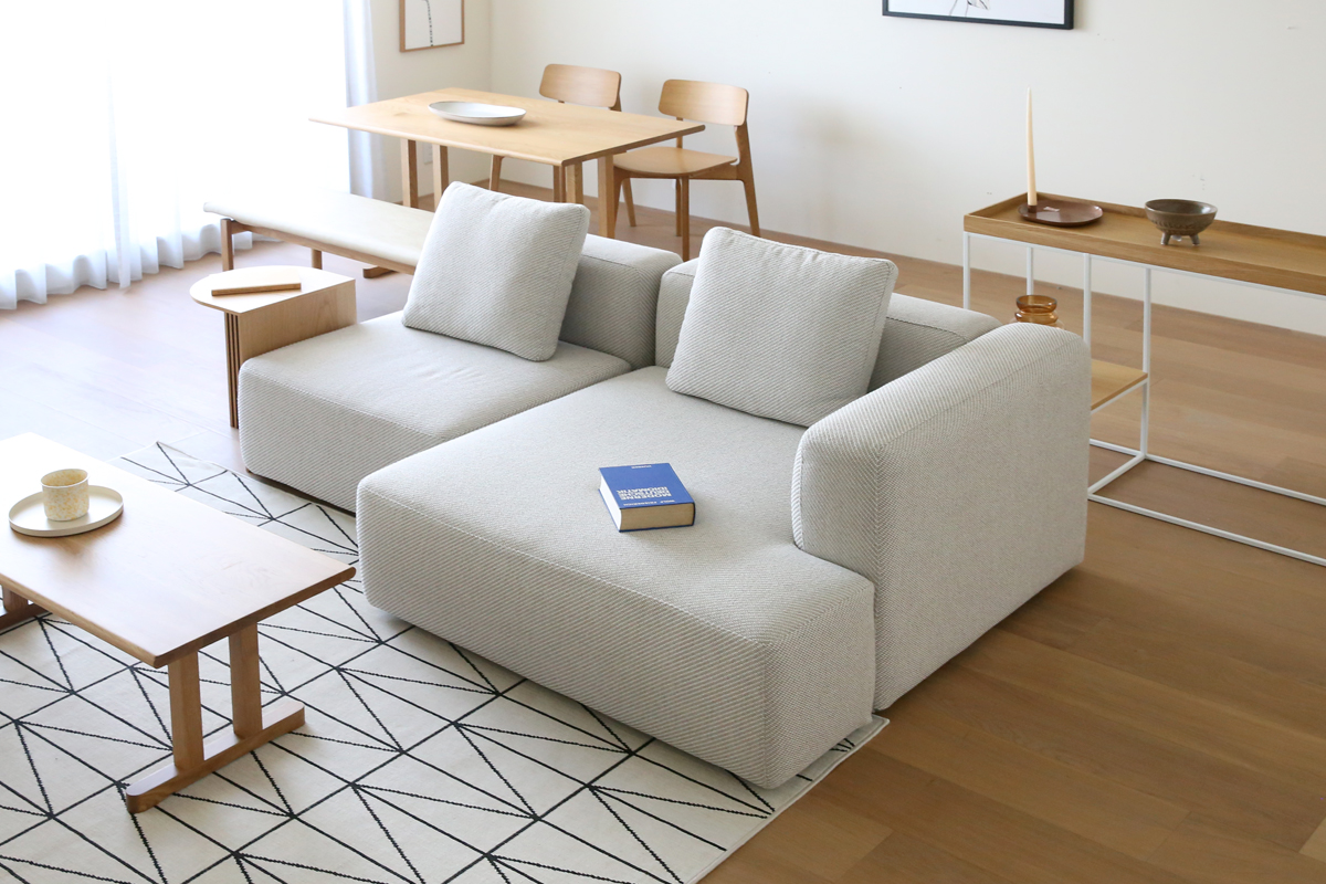 スモワ ソファ 1人掛け(肘なし) BEIGE (W80×D90×H82cm)税込¥68,000