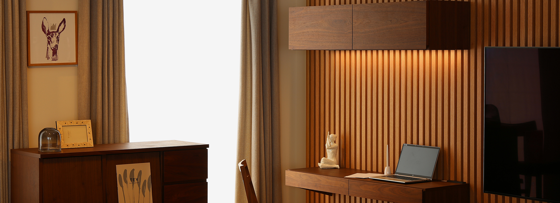 ウィトー ワイドキャビネット WALNUT(W80~240×D34×H27cm)税込￥98,000