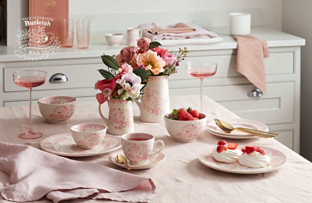 イギリス食器 Burleigh ピンクアジアティックフェザンツ ティーポット