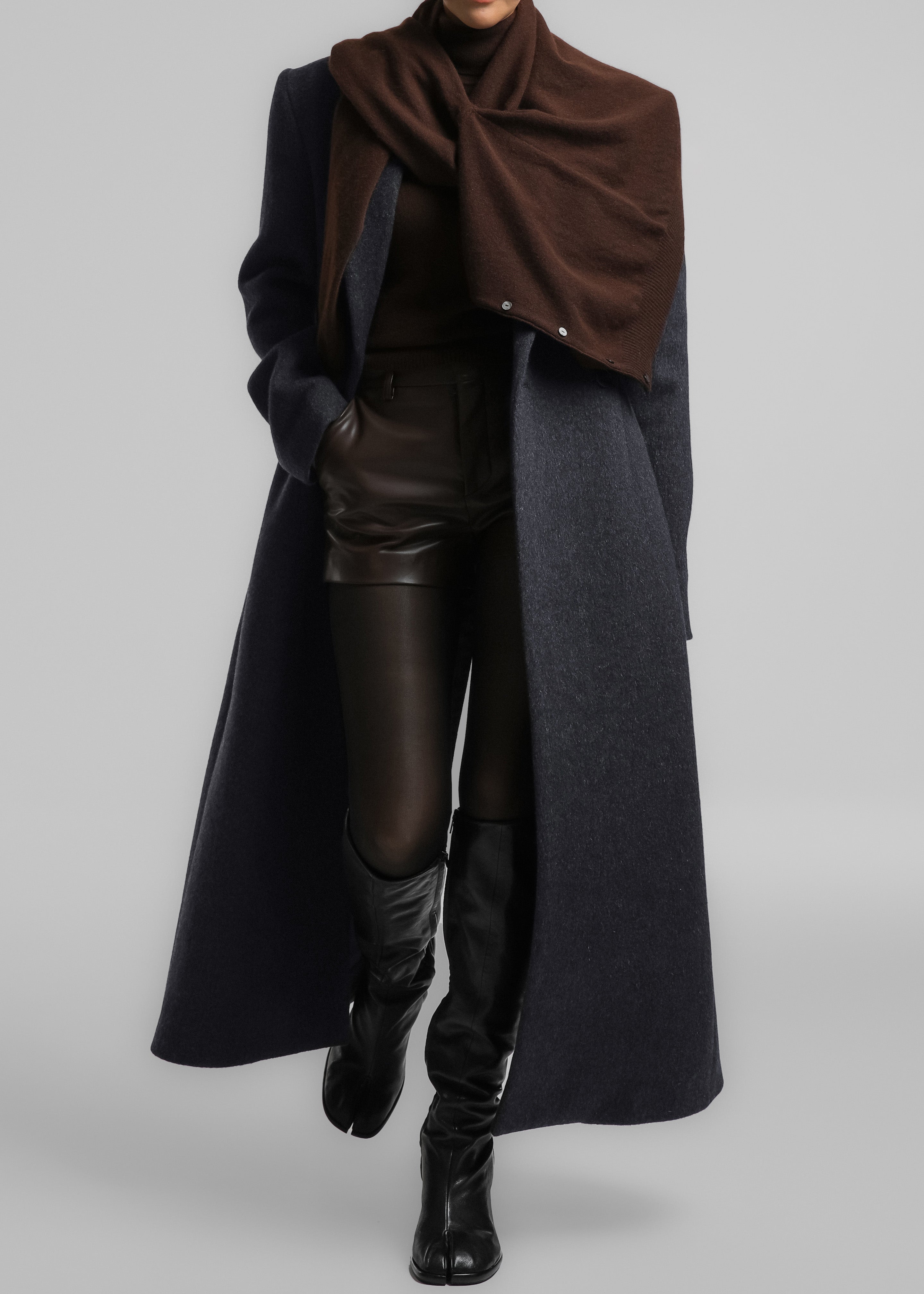 Melva Long Coat - Charcoal – The Frankie Shop