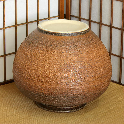 楽天市場】【ポイント8倍】信楽焼 花瓶 窯肌 松皮 丸 13号 陶器