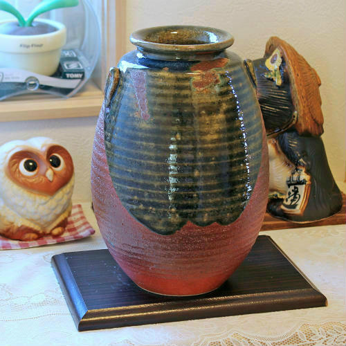 楽天市場】信楽焼 花瓶 ビードロ 耳付き 8号 陶器 おしゃれ 花入 北欧