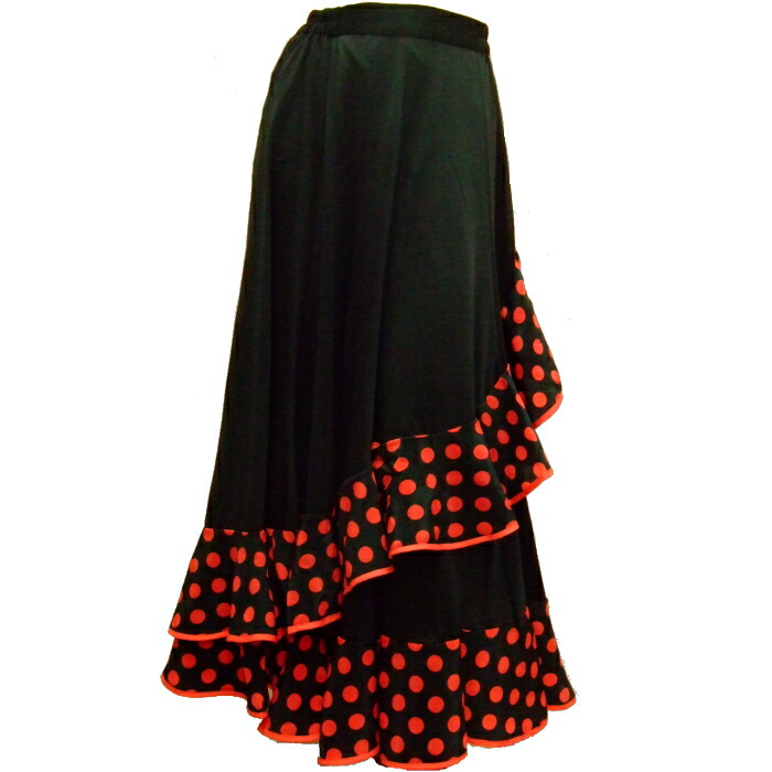 楽天市場】フラメンコ スカート ファルダ 水玉 斜めフリル フラメンコ