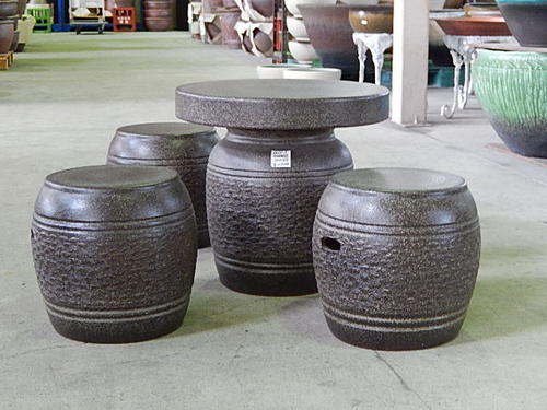 楽天市場】信楽テーブル窯肌陶器テーブルセット : 園芸百貨店何でも