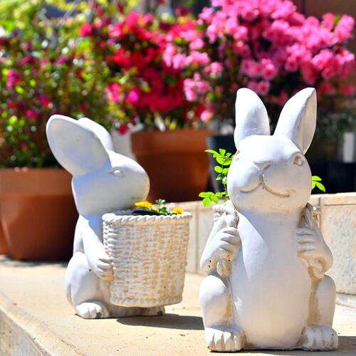 楽天市場】うさぎ ホワイト 2つセット小さい置物 可愛いうさぎ
