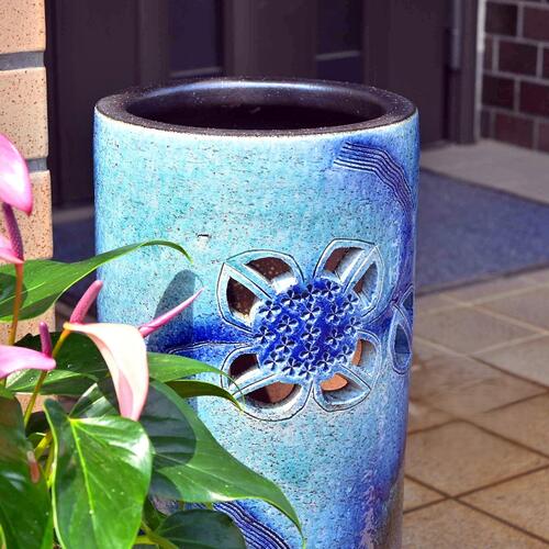 楽天市場】傘立て 紫陽花 和柄 青和風 傘たて あじさい信楽焼き 陶器