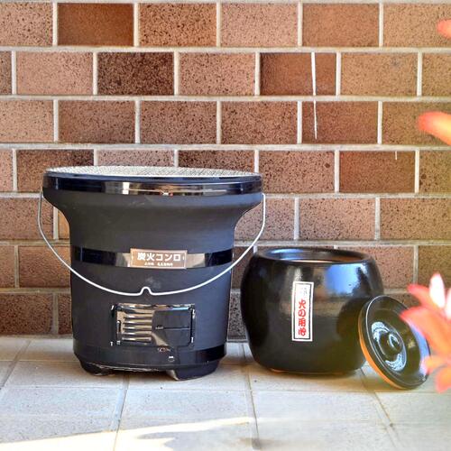 楽天市場】黒七輪三河焼 しちりん 本格焼肉 七輪 木炭コンロ 9号 黒