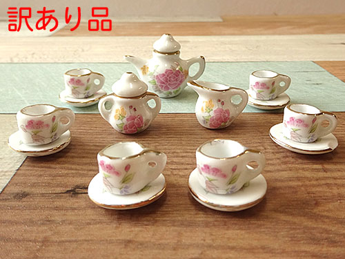 楽天市場】【訳あり】三松貿易 ミニチュア食器 ティーセット プリント