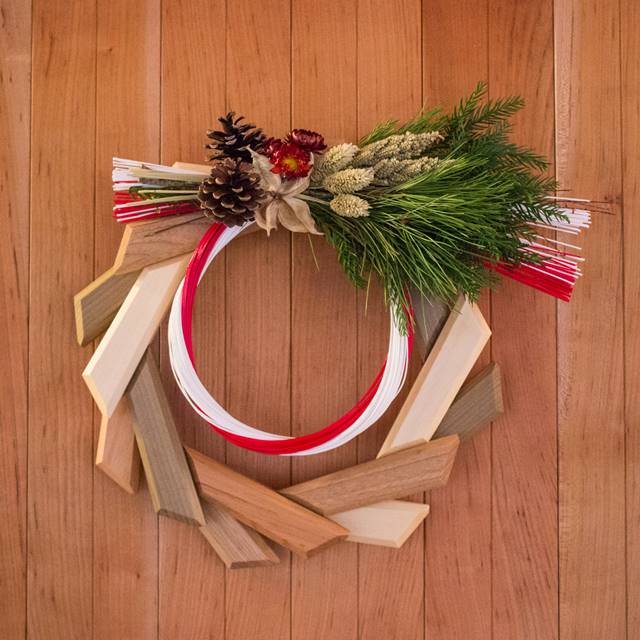楽天市場】寄木のリース オークヴィレッジ 木製 クリスマスリース