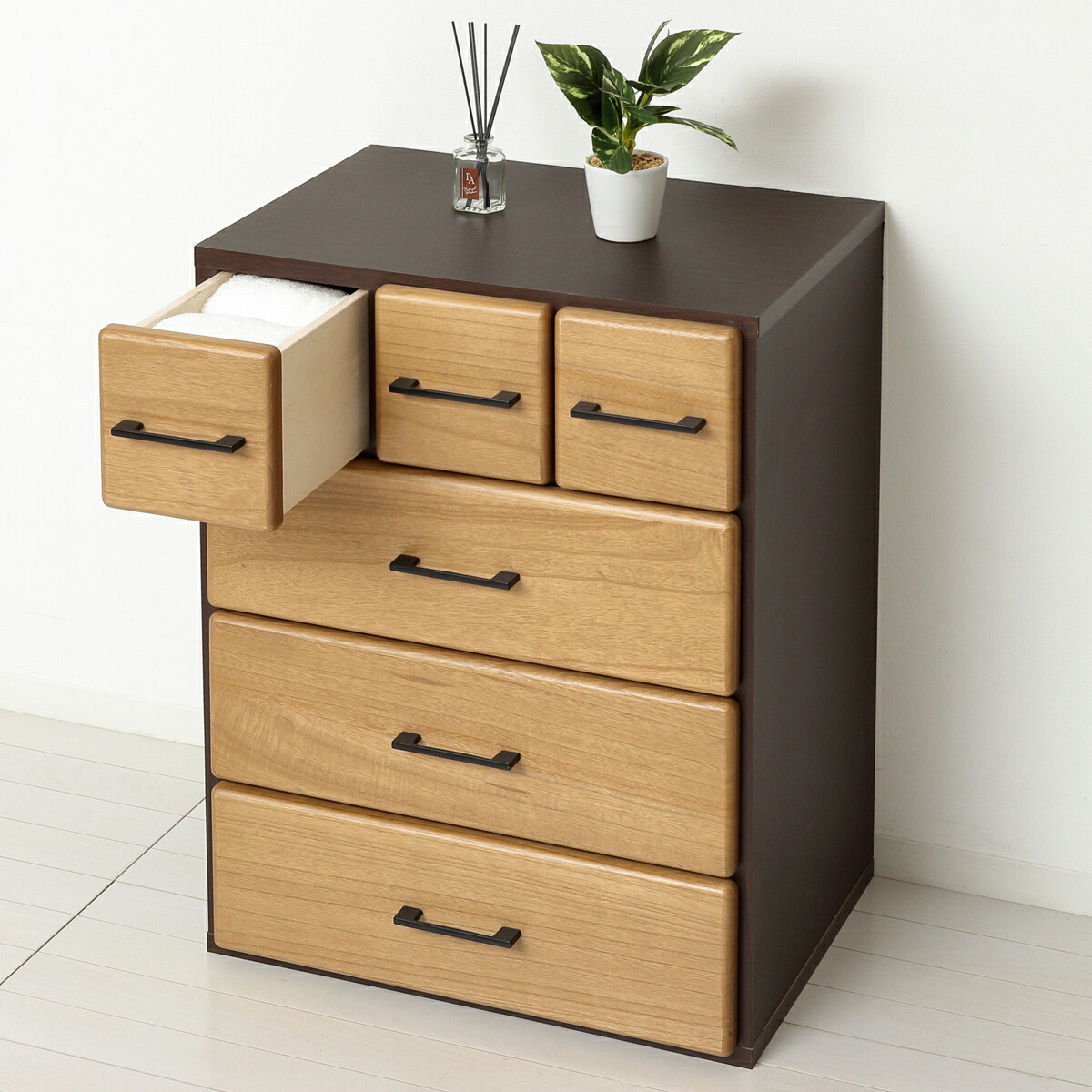 楽天市場】天然木自在チェスト6D W740 D410 H565 サイドチェスト