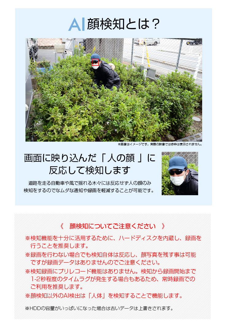 楽天市場】防犯カメラ《 AI 顔検知 ブラックリスト登録可(500万)》PoE