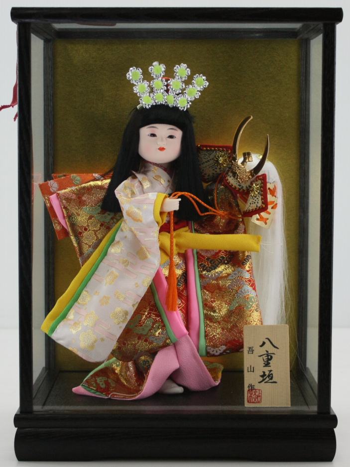 楽天市場】5号舞踊人形八重垣姫木製枠ガラスケース飾り 【雛祭り