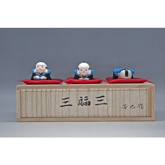 楽天市場】三福三（木箱入り）【博多人形】 福助 : 人形のモリシゲ