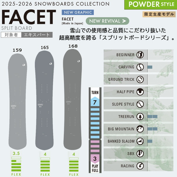 楽天市場】オガサカ ファセット 25-26 OGASAKA FACET スノーボード 板