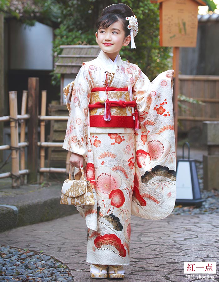 楽天市場】正絹 七五三 7歳 着物セット 女の子 松竹梅に鶴 白 SP29 753