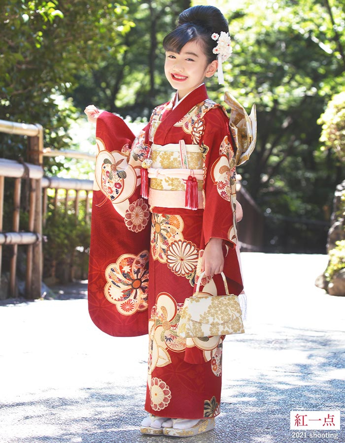楽天市場】正絹 七五三 7歳 着物セット 女の子 橘梅 赤 SP31 753 販売