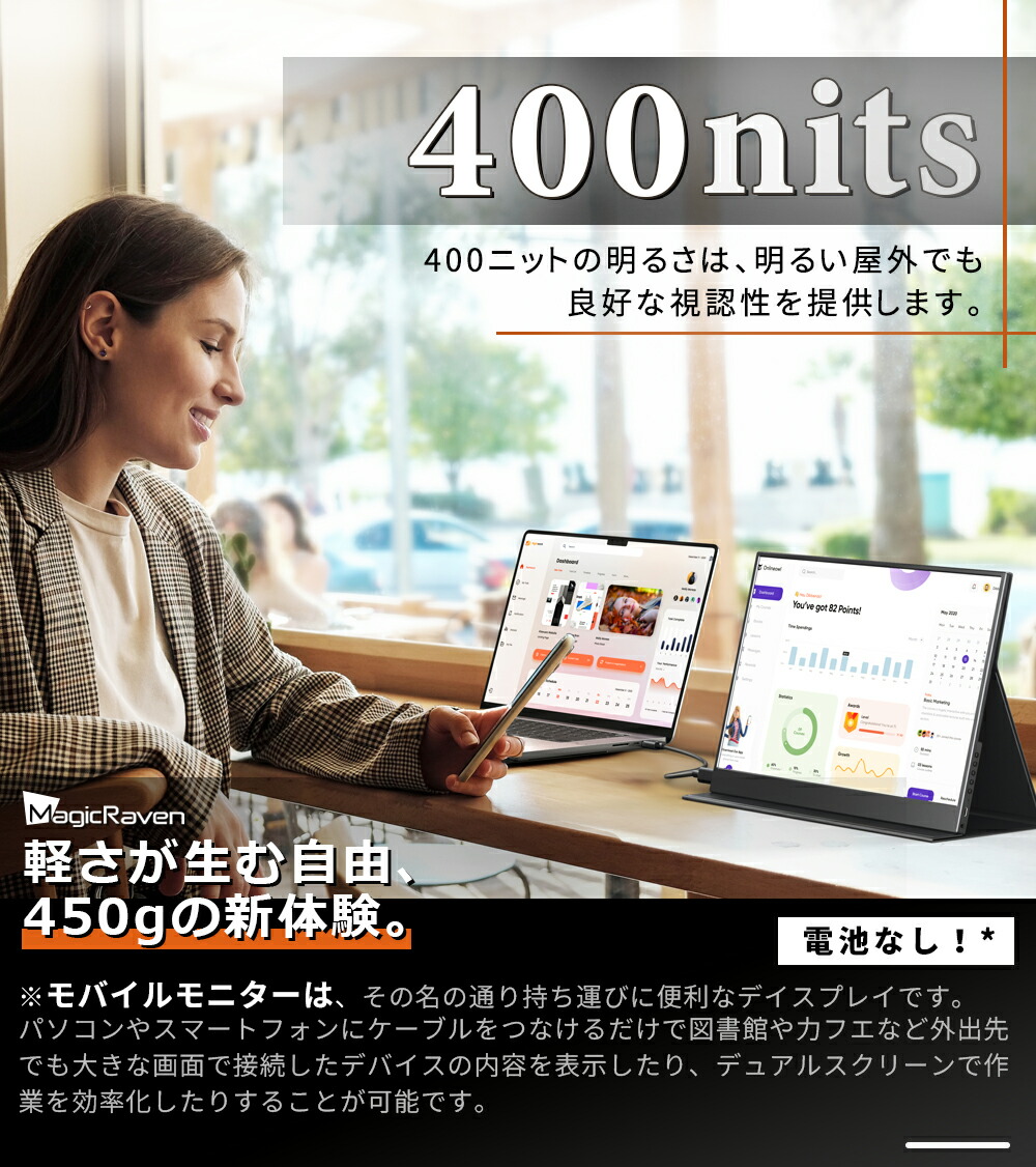 楽天市場】モバイルモニター 13.3インチ 4K モバイルディスプレイ