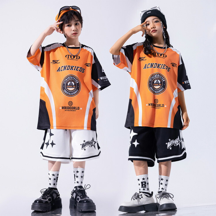 楽天市場】オレンジ tシャツ 字母柄 短パン 白 ワイドパンツ 黒