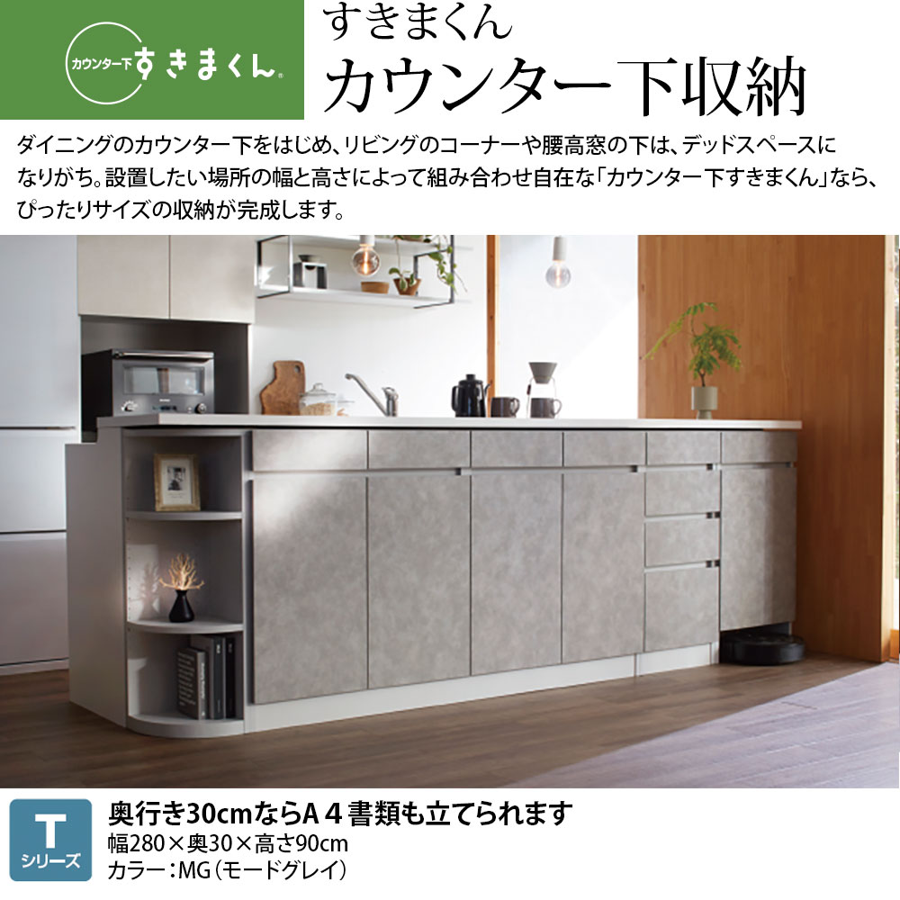 楽天市場】すきまくん カウンター下 収納 引き戸 幅160×奥行30×高さ60