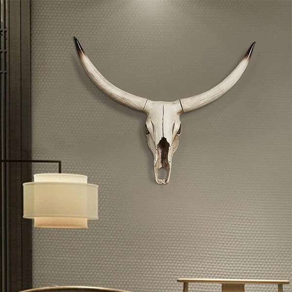 楽天市場】壁掛けオブジェ ロングホーン ブル スカル ヘッド オブジェ
