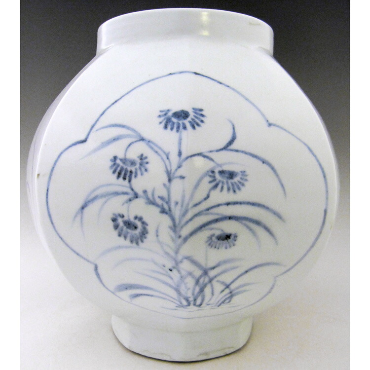 楽天市場】李朝 青花窓絵草花文面取壺 全高約29cm 韓国 朝鮮 希少 花瓶