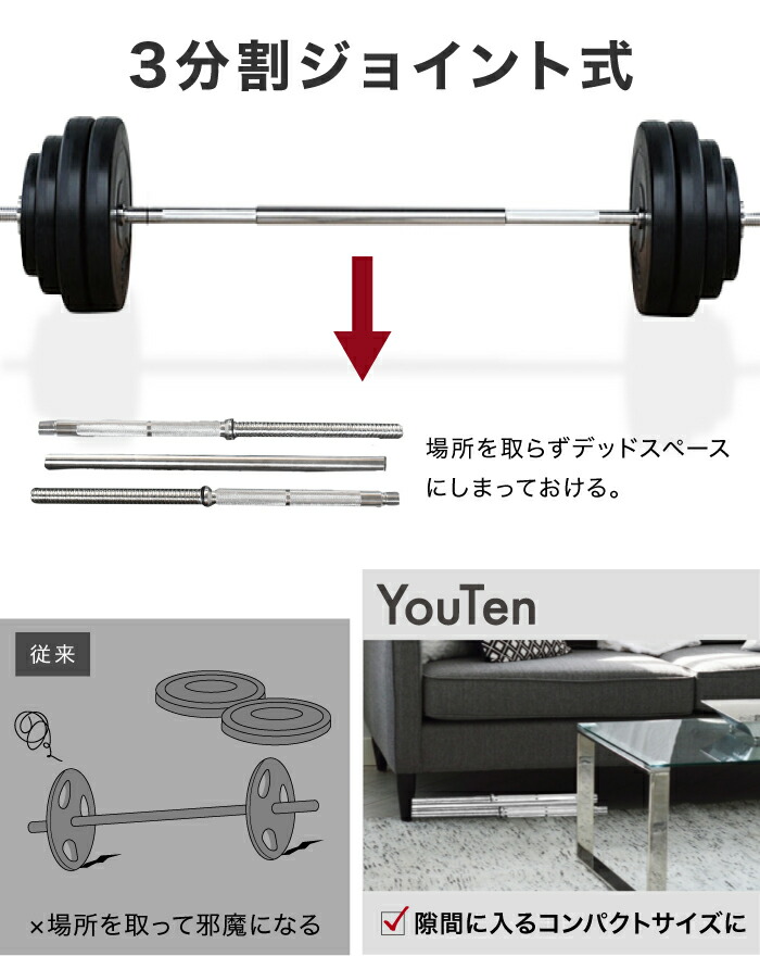 楽天市場】□3/11迄 最大1,000円OFF□ バーベル バーベルセット 40kg