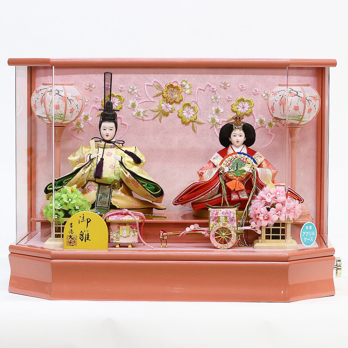 楽天市場】雛人形 コンパクト ケース飾り ケース入り 小三五親王飾り