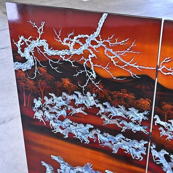 楽天市場】螺鈿細工 衝立 馬倒成功 夜光貝 パーテーション リビング