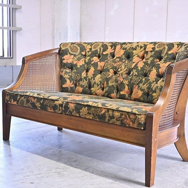 楽天市場】三越ブルージュ 2人掛けソファa 藤張り アーム 木枠