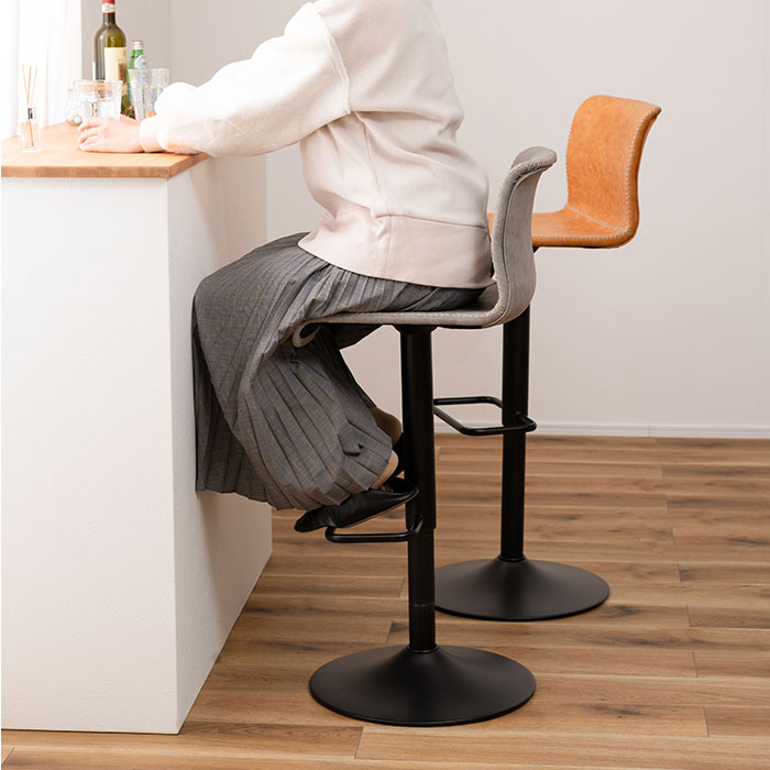 楽天市場】カウンターチェア バーチェア 背もたれ付き ソフトレザー