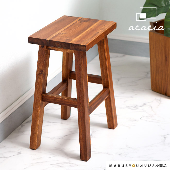 楽天市場】[レビュー特典]木製 スツール アカシア無垢材 四角形 長方形