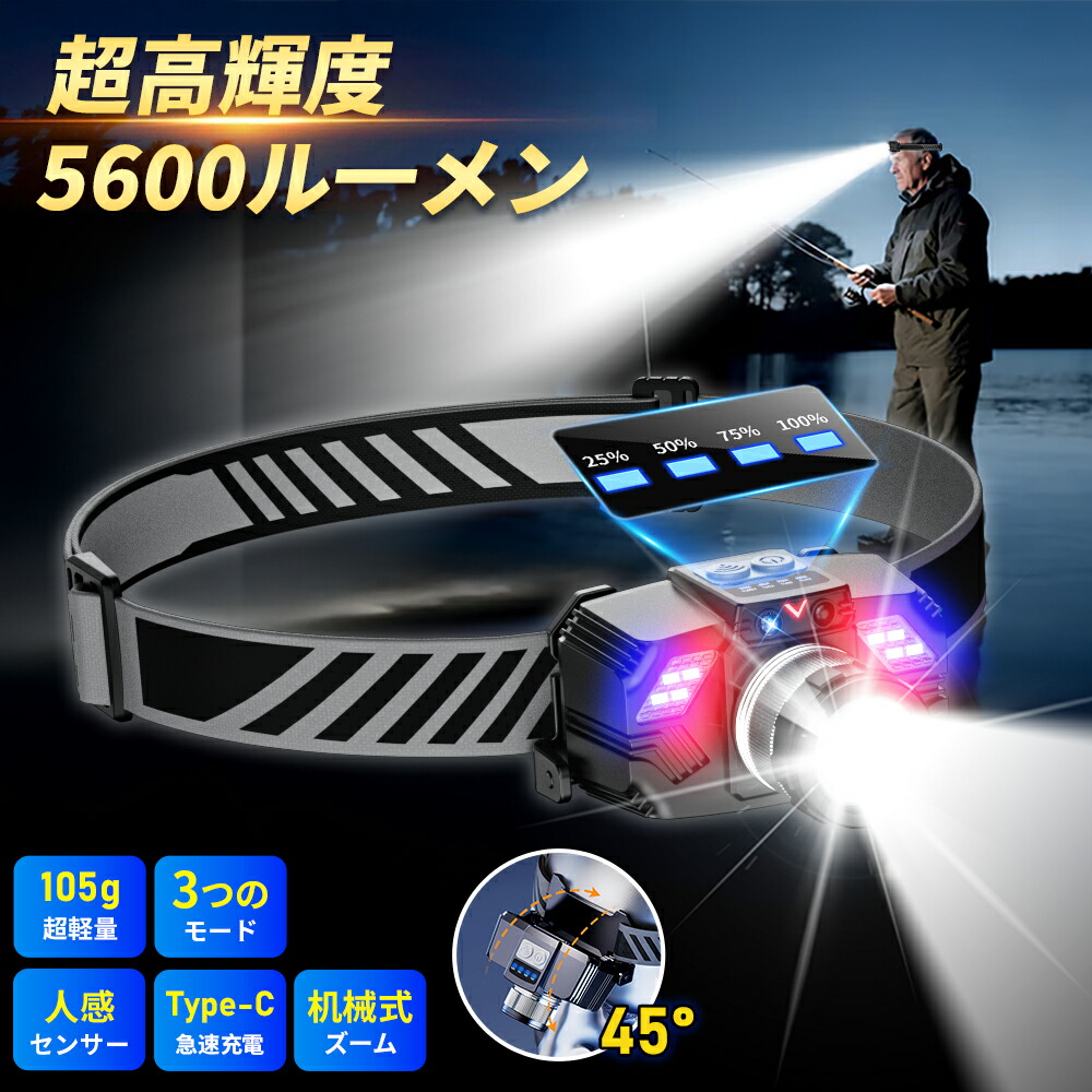 楽天市場】＼SS期間限定☆10%OFF!／ ヘッドライト LED 軽量 防水 充電