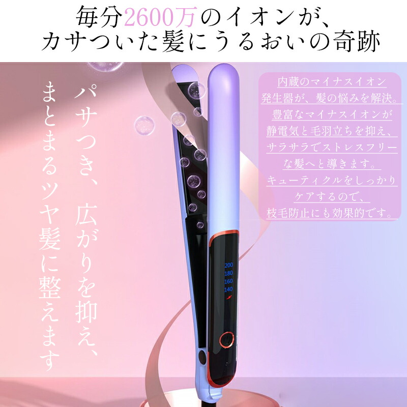 楽天市場】ヘアアイロン やけど防止 360度回転コード 4温度調節