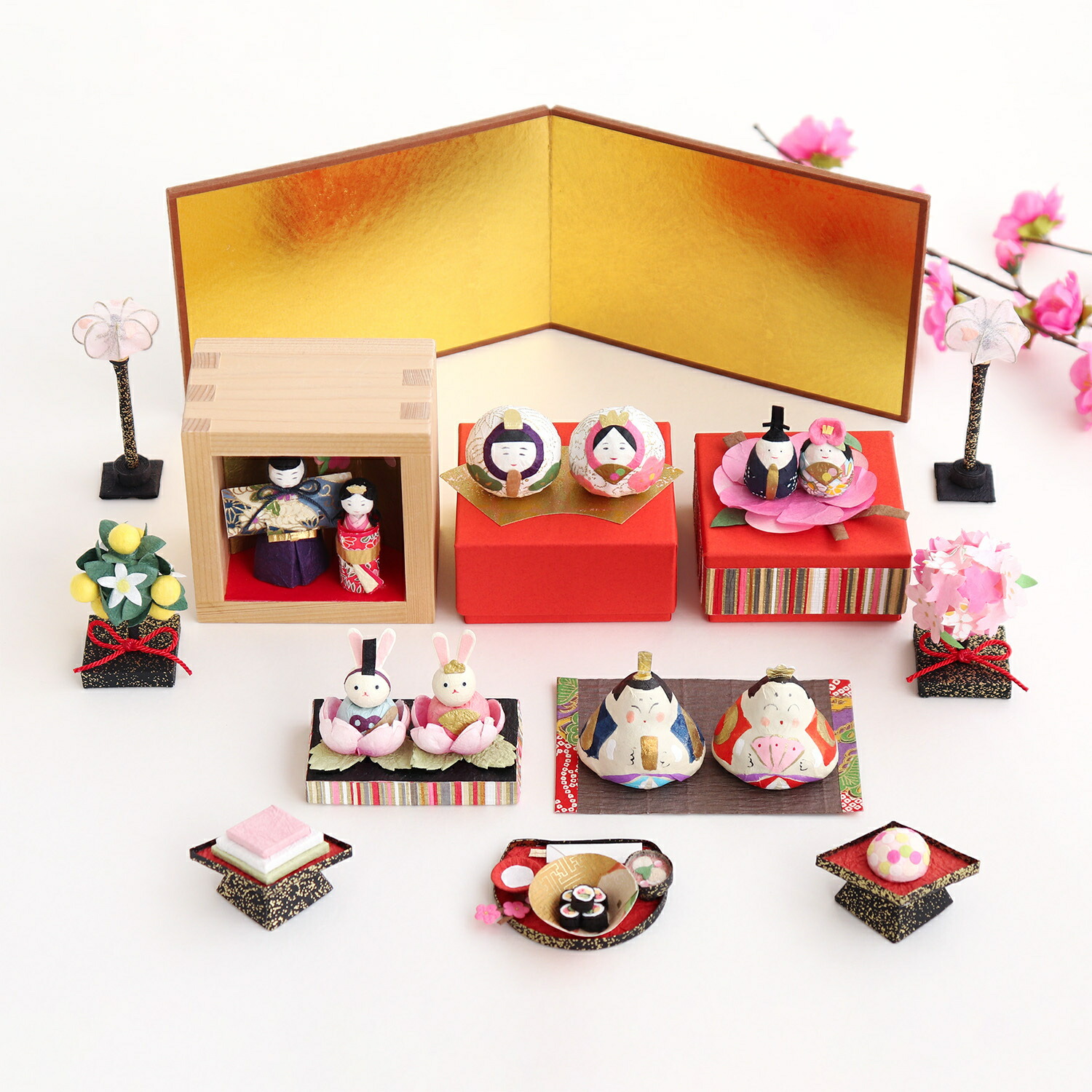 楽天市場】雛人形 ミニ 和紙 大人 ひな祭り 張り子 お雛様 初節句