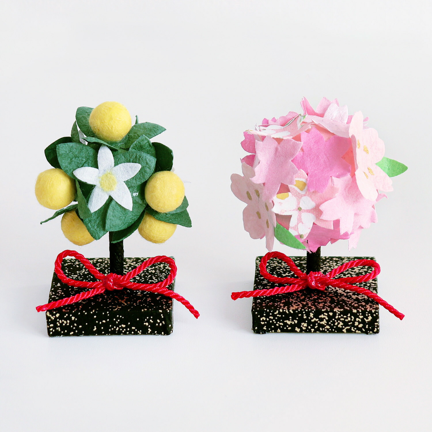 楽天市場】桜 橘 高さ約6cm 雛人形 ミニ コンパクト 和紙 小道具 飾り