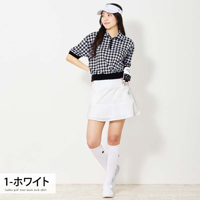 ENTI GOLF ゴルフウェア ホワイトフレアスカート ウエストゴム 楽天