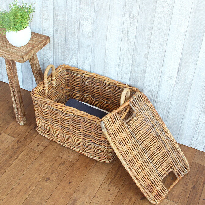 楽天市場】アラログストックバスケットラタン フィリピン かご