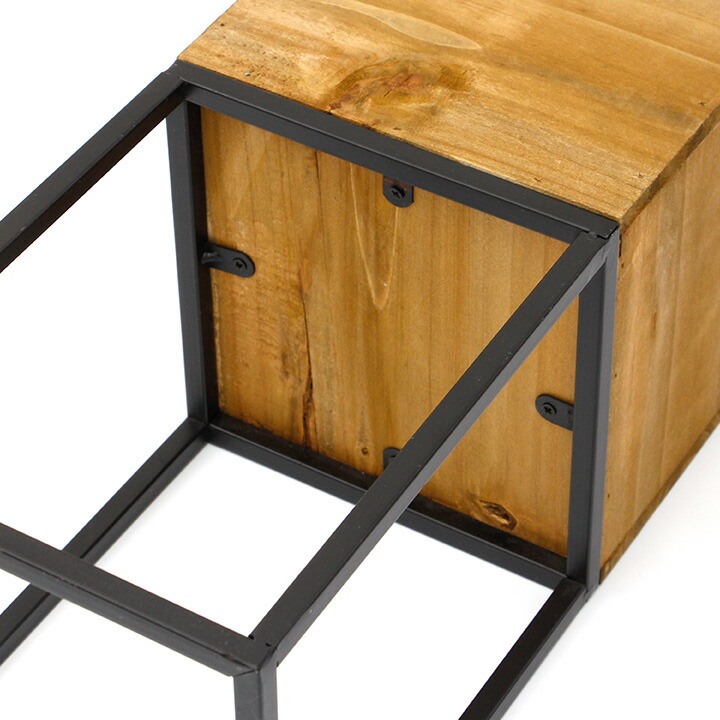 楽天市場】アイアンスタンド ウッドボックスMレトロ アンティーク