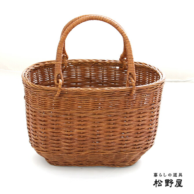 楽天市場】松野屋 かごバッグ 籐2本手 楕円 （小）/ ピクニック
