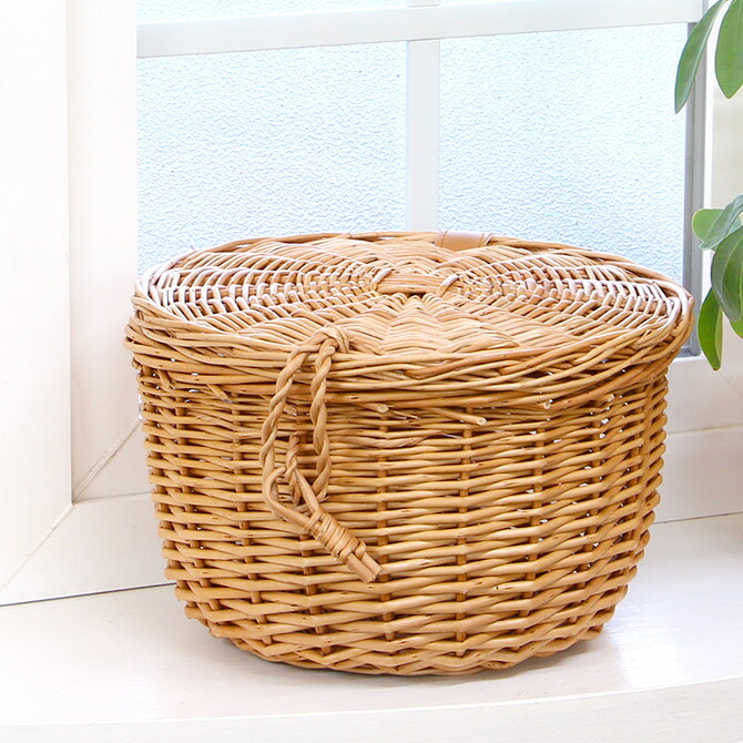 楽天市場】丸型 フタ付きバスケット 留鍵付き おしゃれ 北欧 メルカド