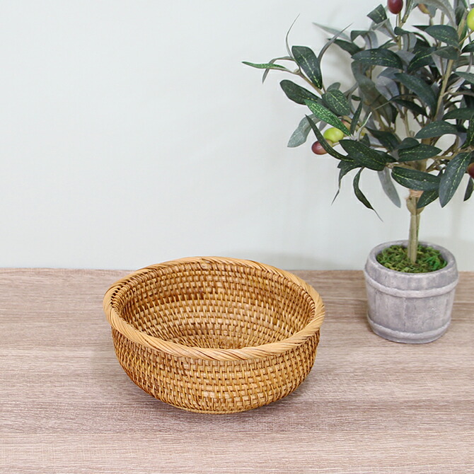 楽天市場】＼高級ベトナムラタン製／ アジアン 円形プチトレイ