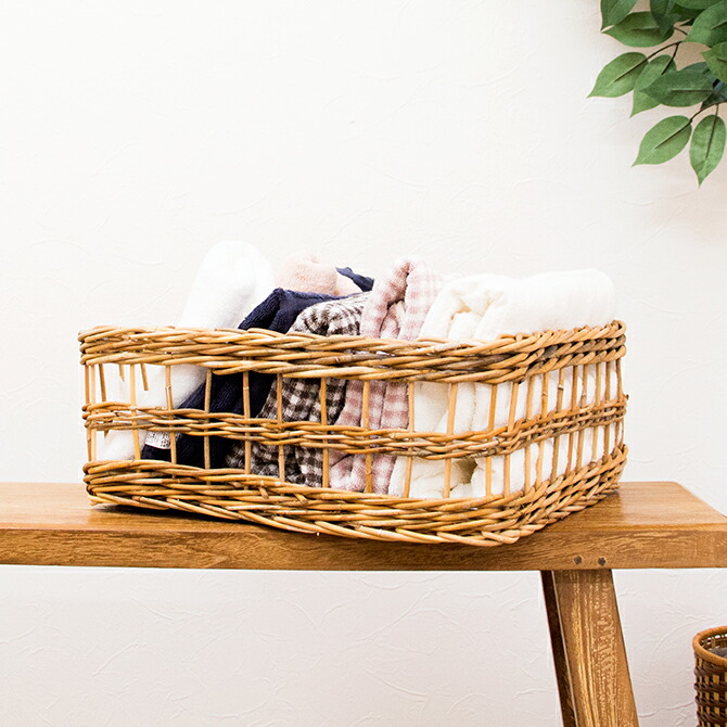 楽天市場】アラログ スクエア バスケットLCreer クレエ ラタン