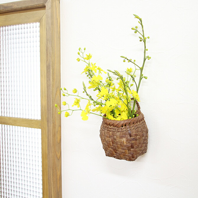 楽天市場】山葡萄 壁掛け かご 花入れ 丸壁掛け 一輪挿し 籠 花籠 掛け