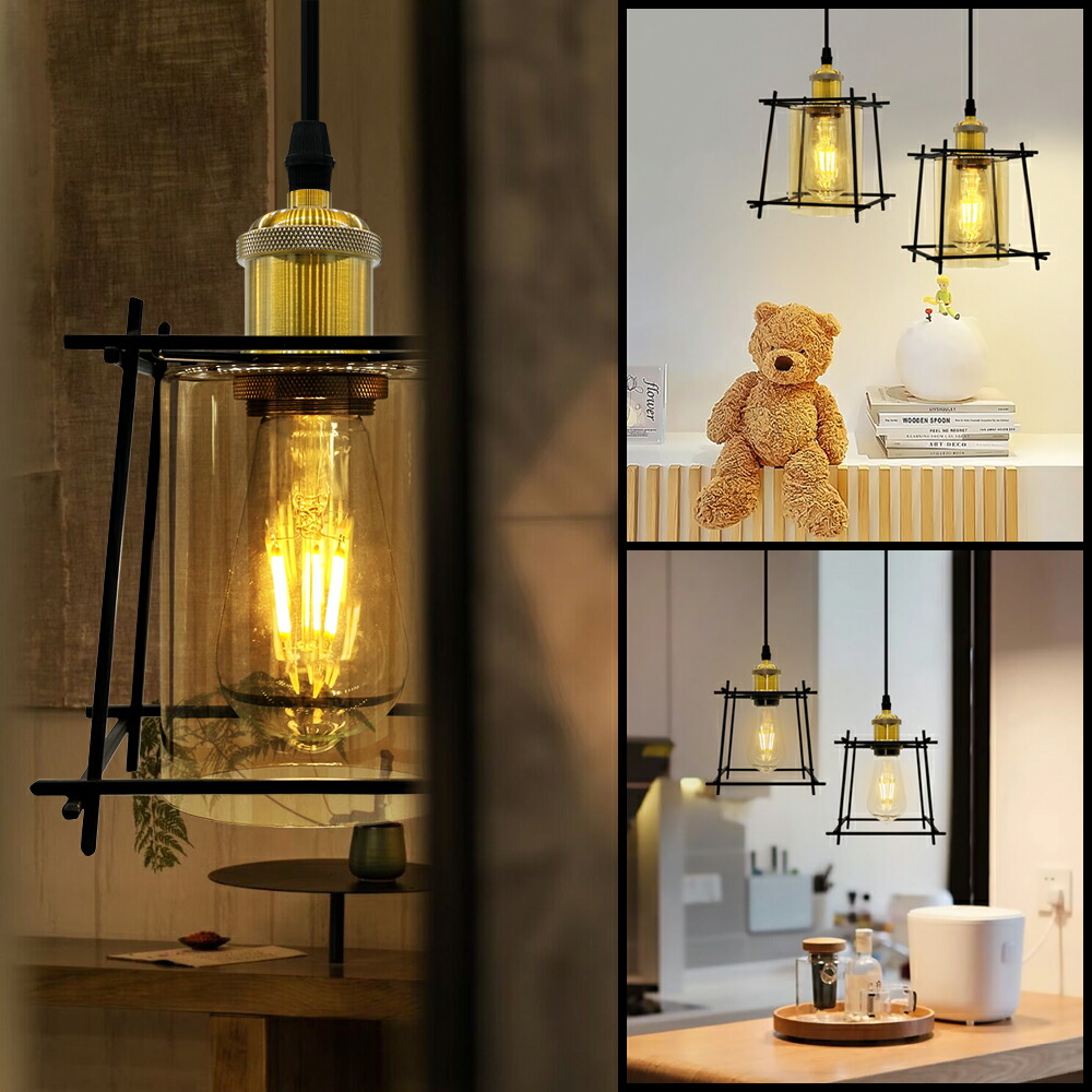 楽天市場】【送料無料】ペンダントライト ガラス 鉄製 吊り下げライト