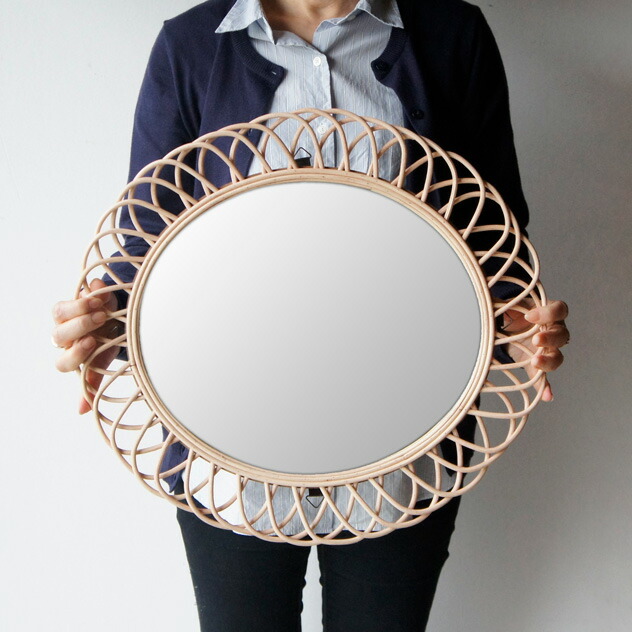 楽天市場】【L】Rotta rattan mirror ellipse / Lサイズ ロッタ ラタン