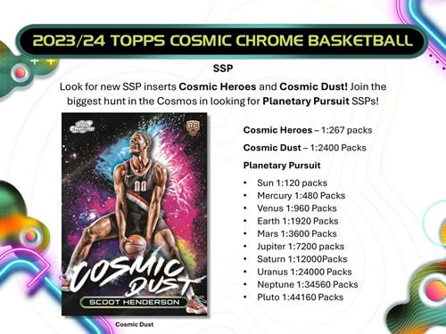 楽天市場】2023-24 TOPPS COSMIC CHROME HOBBY BOX（送料無料